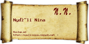 Nyúli Nina névjegykártya